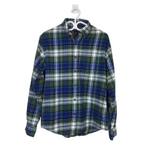 Lands End Plaid Button Down Flannel Men's  Shirt Size Medium